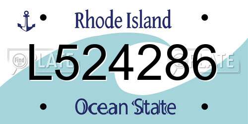 L524286 Rhode Island License Plate