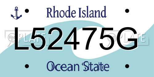 L52475G Rhode Island License Plate