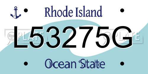 L53275G Rhode Island License Plate