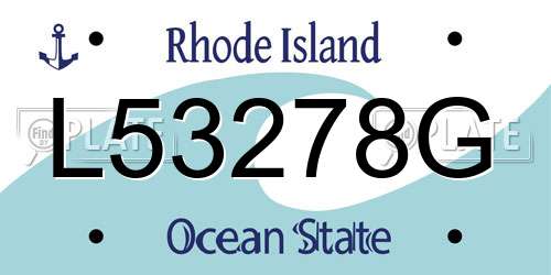 L53278G Rhode Island License Plate