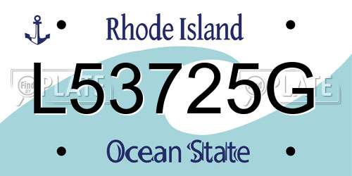 L53725G Rhode Island License Plate