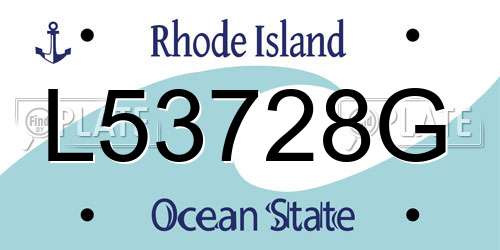 L53728G Rhode Island License Plate