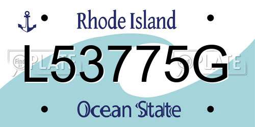 L53775G Rhode Island License Plate