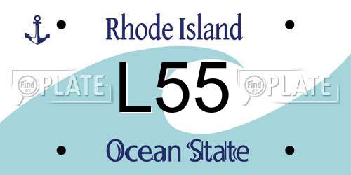 L55 Rhode Island License Plate