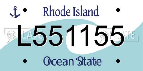 L551155 Rhode Island License Plate