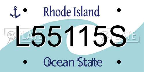 L55115S Rhode Island License Plate