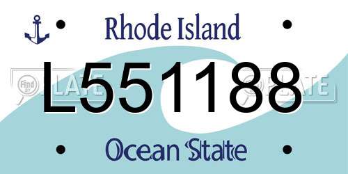 L551188 Rhode Island License Plate