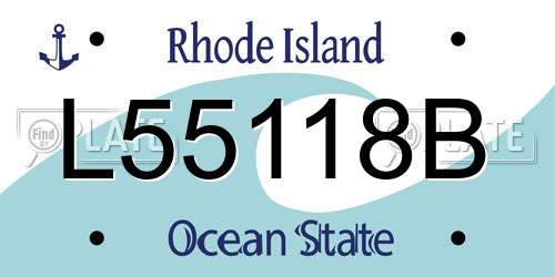 L55118B Rhode Island License Plate