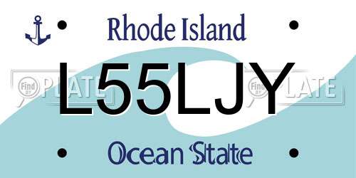 L55LJY Rhode Island License Plate