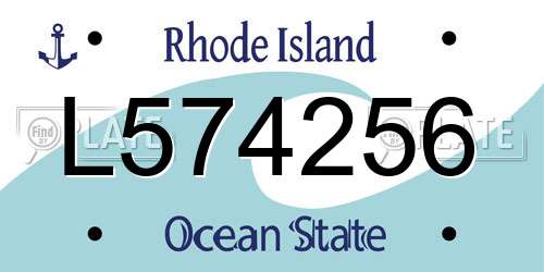 L574256 Rhode Island License Plate