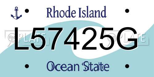 L57425G Rhode Island License Plate