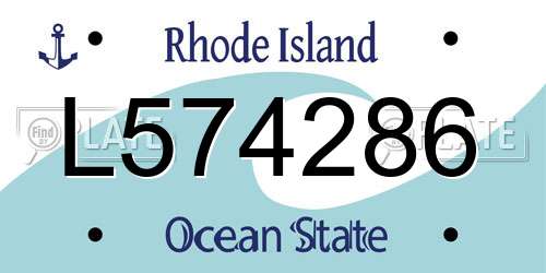 L574286 Rhode Island License Plate