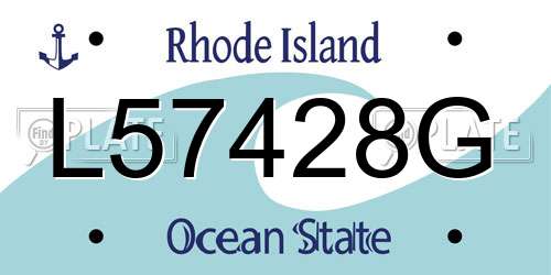 L57428G Rhode Island License Plate