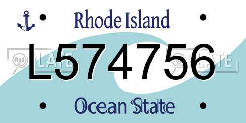 L574756 Rhode Island License Plate