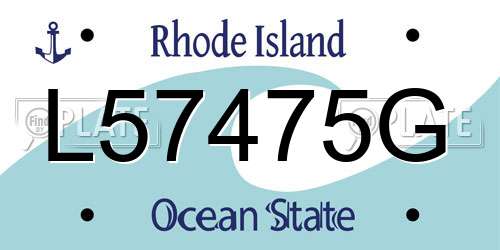 L57475G Rhode Island License Plate
