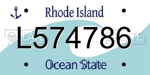 L574786 Rhode Island License Plate