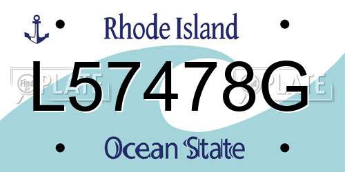 L57478G Rhode Island License Plate