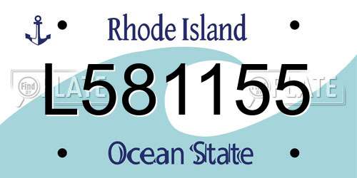 L581155 Rhode Island License Plate