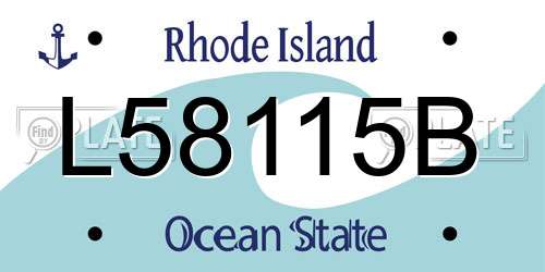 L58115B Rhode Island License Plate