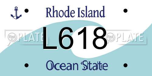 L618 Rhode Island License Plate