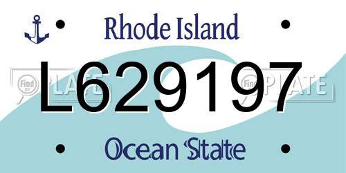L629197 Rhode Island License Plate