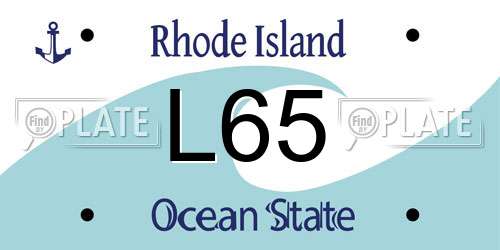 L65 Rhode Island License Plate