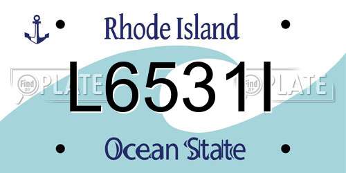 L6531I Rhode Island License Plate