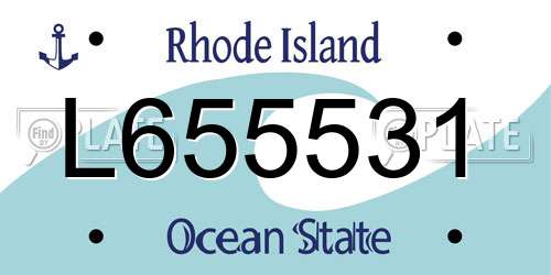 L655531 Rhode Island License Plate