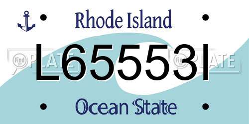 L65553I Rhode Island License Plate