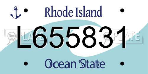 L655831 Rhode Island License Plate