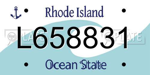 L658831 Rhode Island License Plate