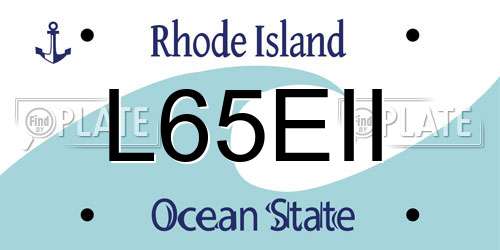 L65EII Rhode Island License Plate