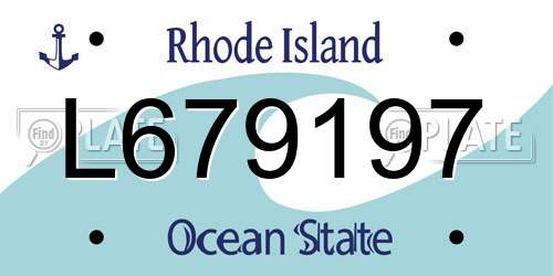 L679197 Rhode Island License Plate