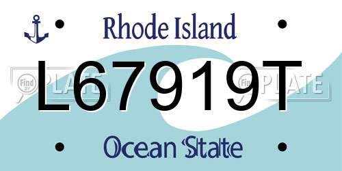 L67919T Rhode Island License Plate