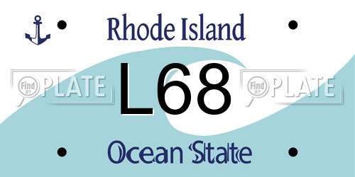 L68 Rhode Island License Plate