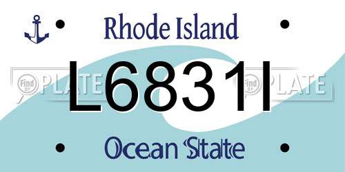 L6831I Rhode Island License Plate