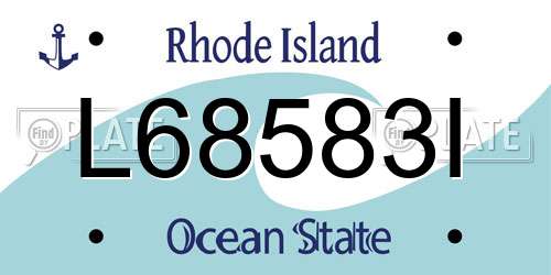 L68583I Rhode Island License Plate
