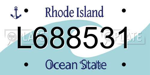 L688531 Rhode Island License Plate