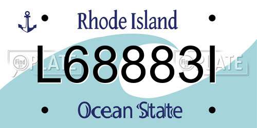 L68883I Rhode Island License Plate