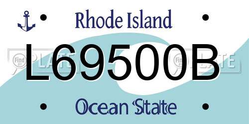 L69500B Rhode Island License Plate
