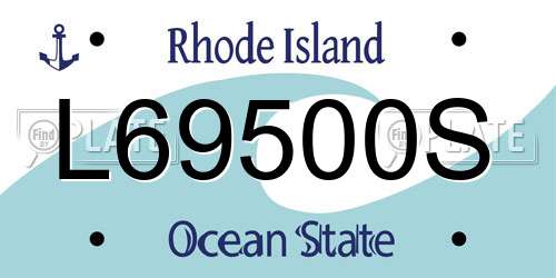 L69500S Rhode Island License Plate