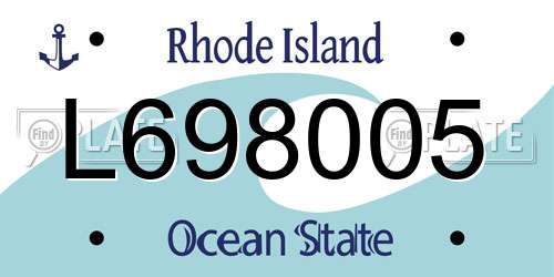 L698005 Rhode Island License Plate