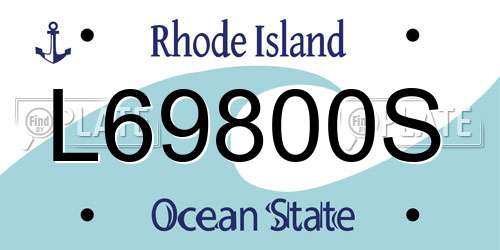 L69800S Rhode Island License Plate