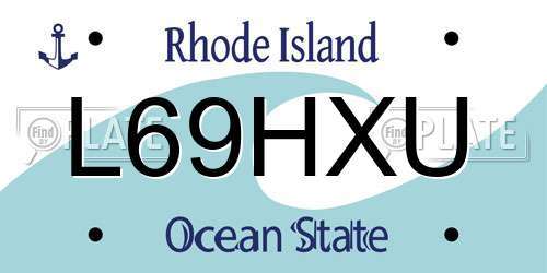 L69HXU Rhode Island License Plate