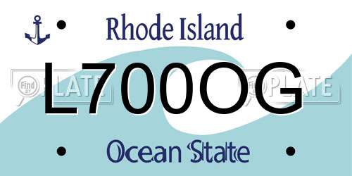 L700OG Rhode Island License Plate