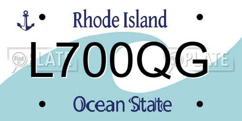 L700QG Rhode Island License Plate