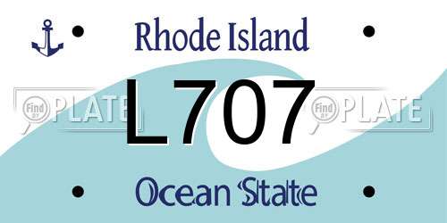 L707 Rhode Island License Plate