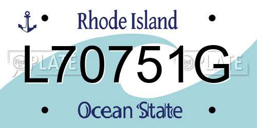 L70751G Rhode Island License Plate
