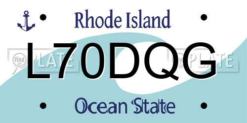 L70DQG Rhode Island License Plate
