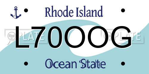 L70OOG Rhode Island License Plate